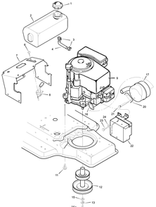 Engine Mount Diagram and Parts List for 387000X00A 2003 Briggs and Stratton Lawn Tractor